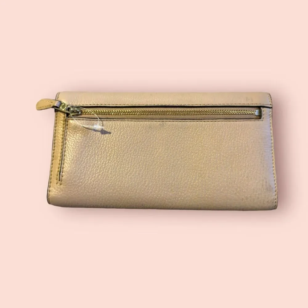 Coach Slim Trifold Beige Wallet and Matching Checkbook - Picture 2 of 6